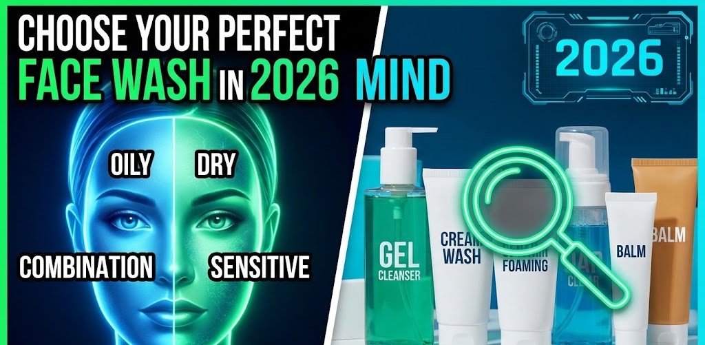 A close-up of a smiling woman splashing clean water on her face, showcasing a fresh, glowing complexion.