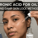 A person applying face serum to damp skin using a dropper, demonstrating the 60-second skincare rule.