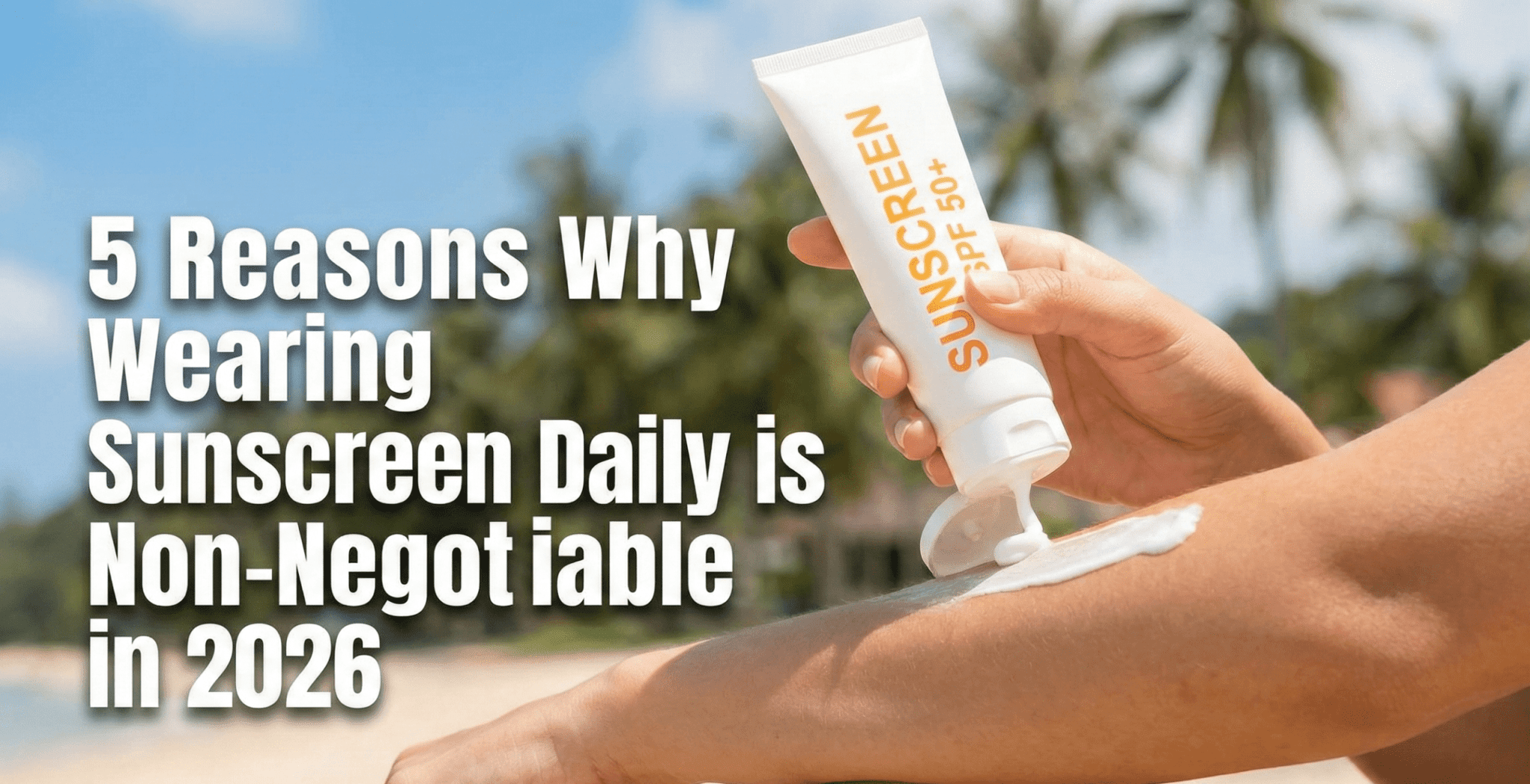 A person applying sunscreen to their face while looking in a mirror.