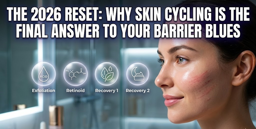 A minimalist flat lay of a cleanser