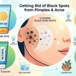 A focused view of a person applying a spot correction cream to clear post-acne hyperpigmentation.