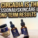 A collection of Circadia professional skincare products featuring the Vitamin C Reversal Serum and AquaPorin Hydrating Cream on a clean spa counter.