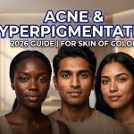 A diverse range of skin tones showing healthy, glowing complexions with minimal hyperpigmentation
