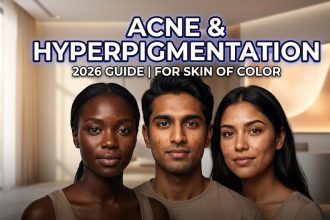 A diverse range of skin tones showing healthy, glowing complexions with minimal hyperpigmentation