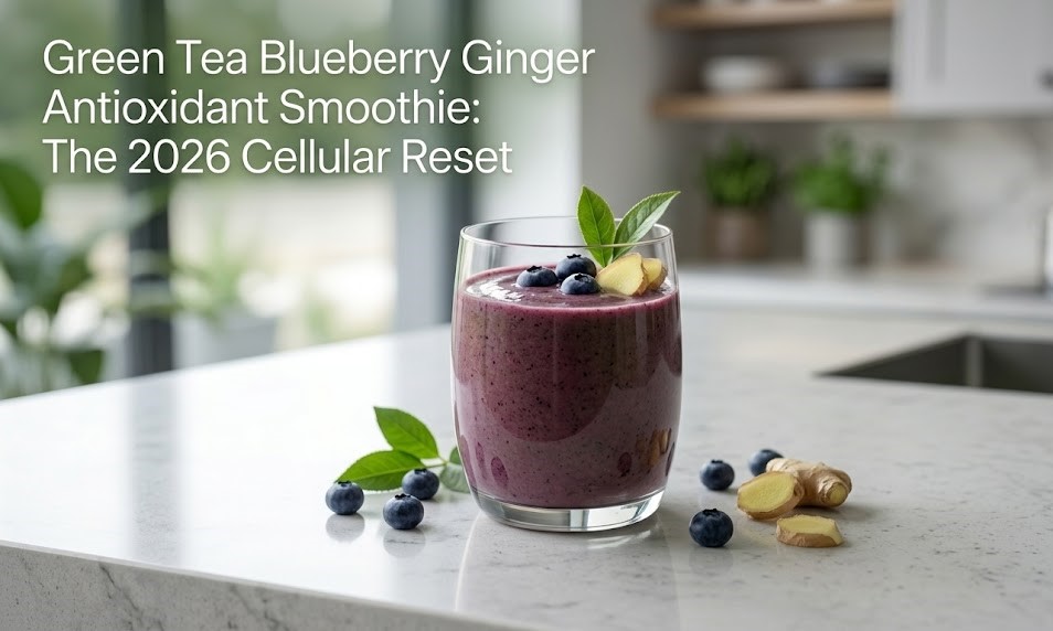 Green Tea Blueberry Ginger Antioxidant Smoothie