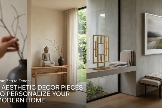 A digital flat-lay of a white silicone panda light, a golden reindeer sculpture, and a brass peacock candle holder on a minimalist marble backdrop.
